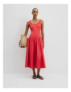 Spliced Tank Dress in Cayenne