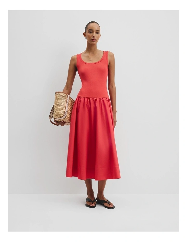 Spliced Tank Dress in Cayenne image 1