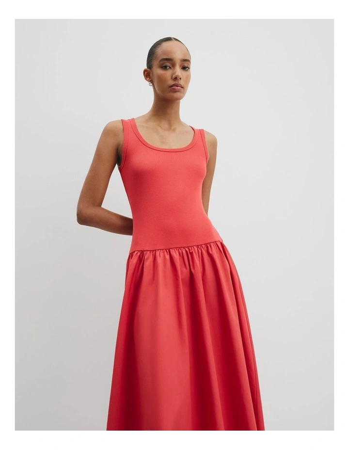 Spliced Tank Dress in Cayenne image 2