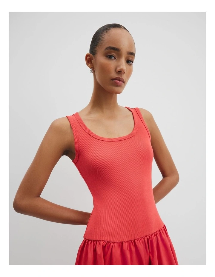 Spliced Tank Dress in Cayenne image 3