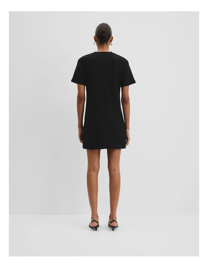 Textured Mini Dress in Black image 4