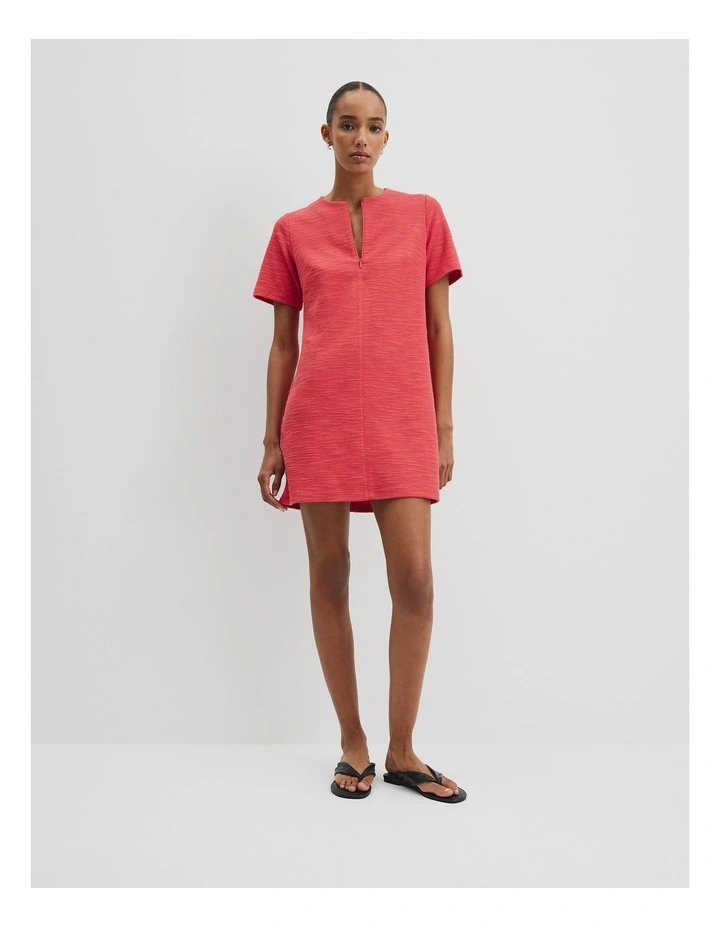 Textured Mini Dress in Cayenne image 1