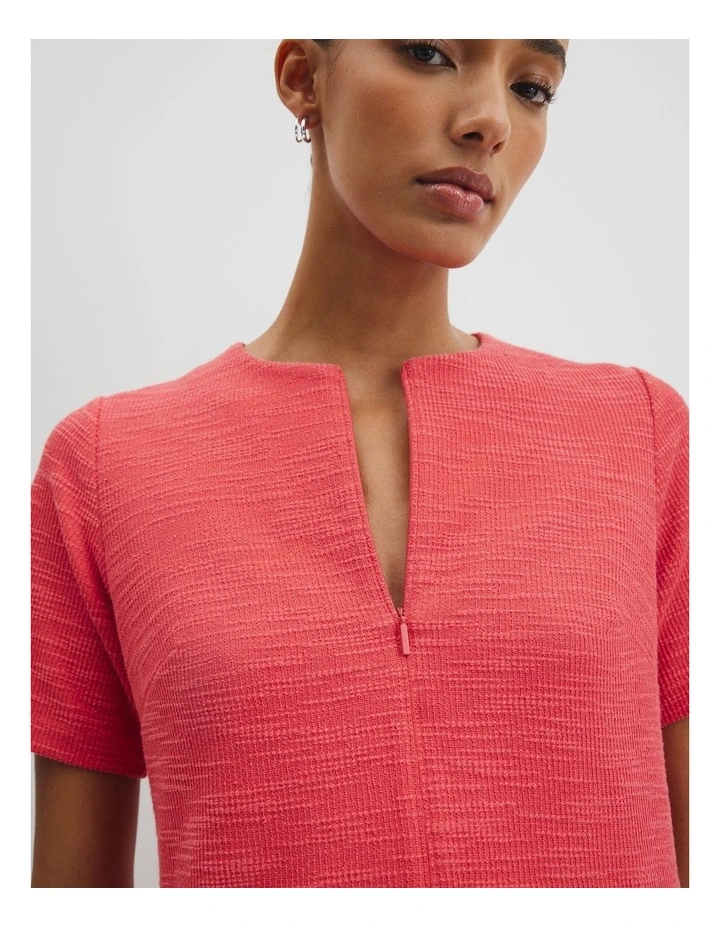 Textured Mini Dress in Cayenne image 2