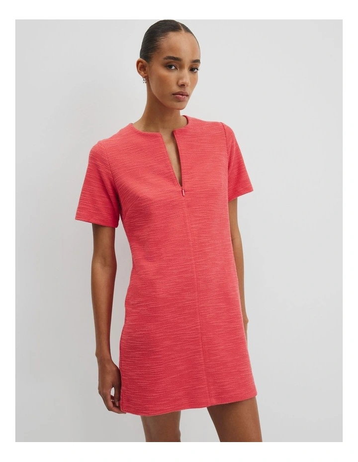 Textured Mini Dress in Cayenne image 3