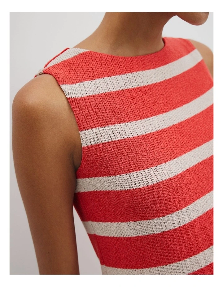 Stripe Textured Dress in Cayenne Stripe image 3
