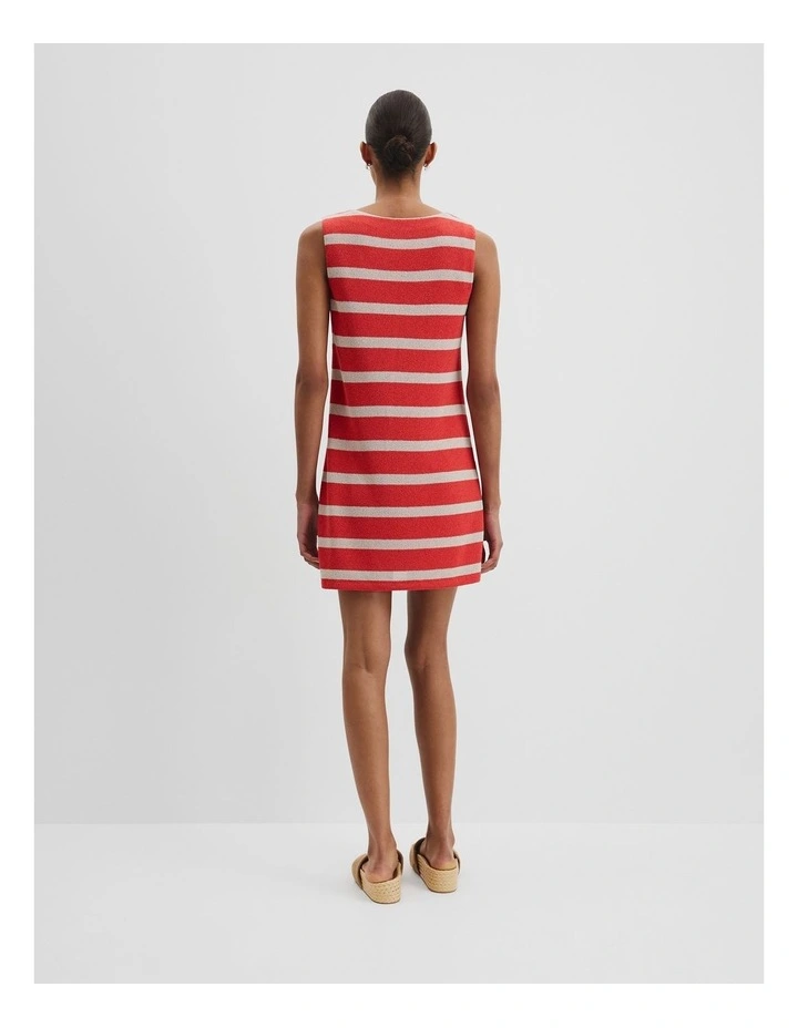 Stripe Textured Dress in Cayenne Stripe image 4