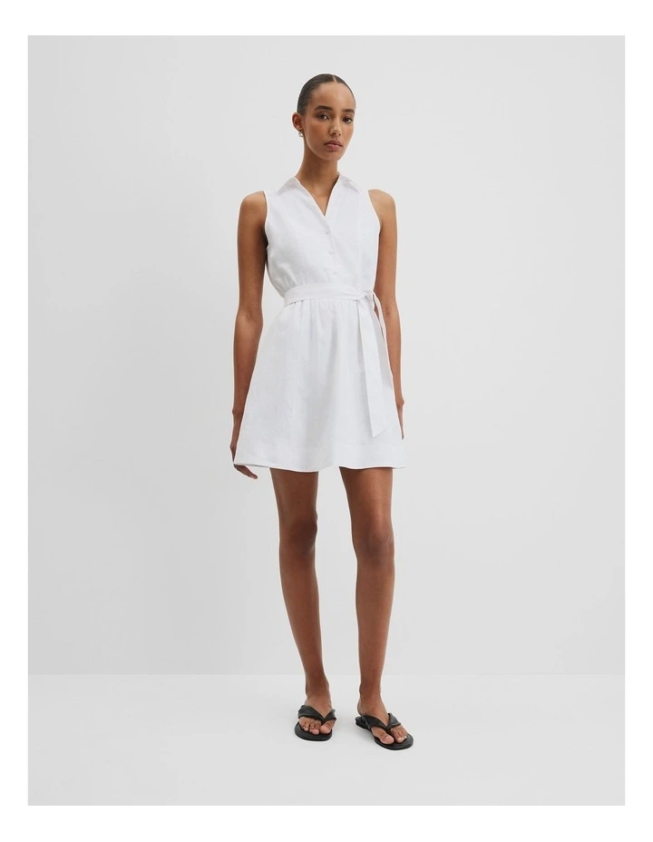 Organically Grown Linen Sundress in White image 1