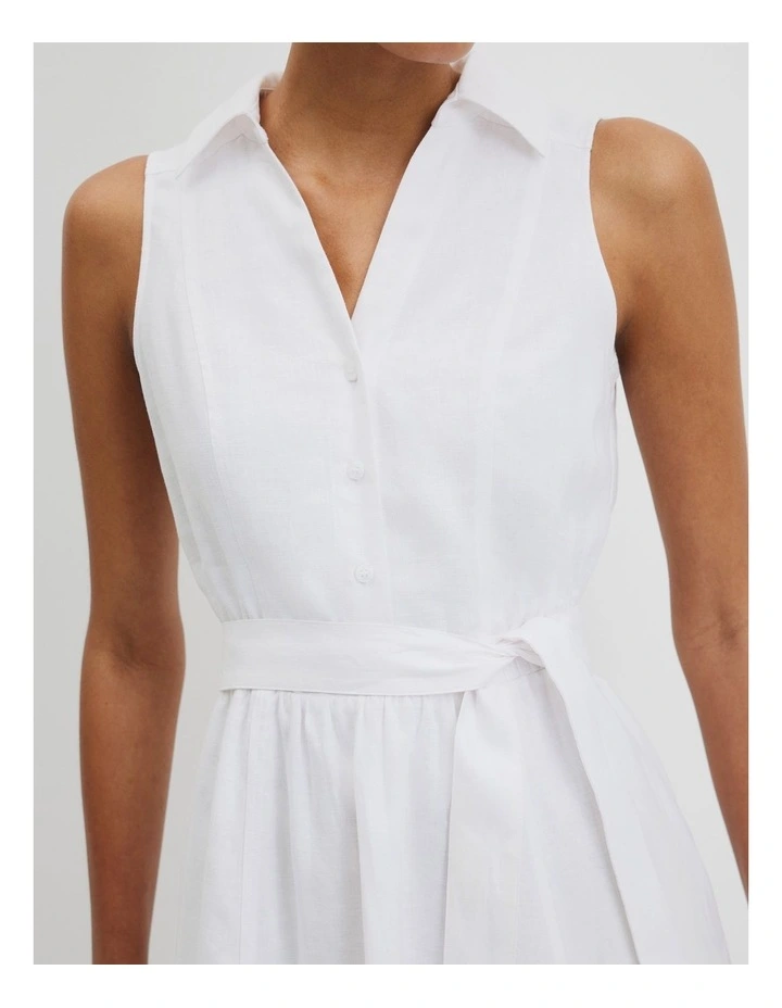 Organically Grown Linen Sundress in White image 2