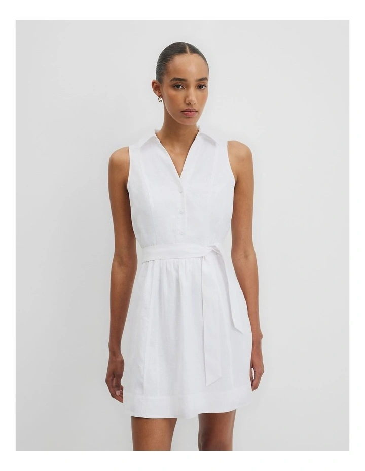 Organically Grown Linen Sundress in White image 3
