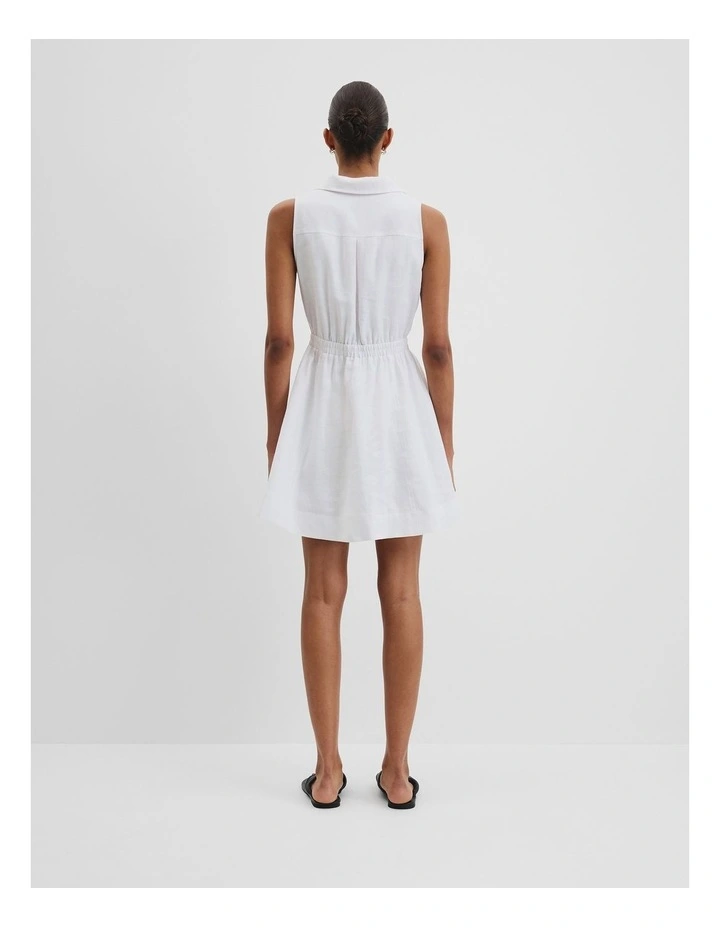 Organically Grown Linen Sundress in White image 4