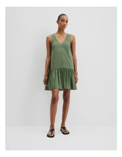 Trapeze Mini Dress in Fern