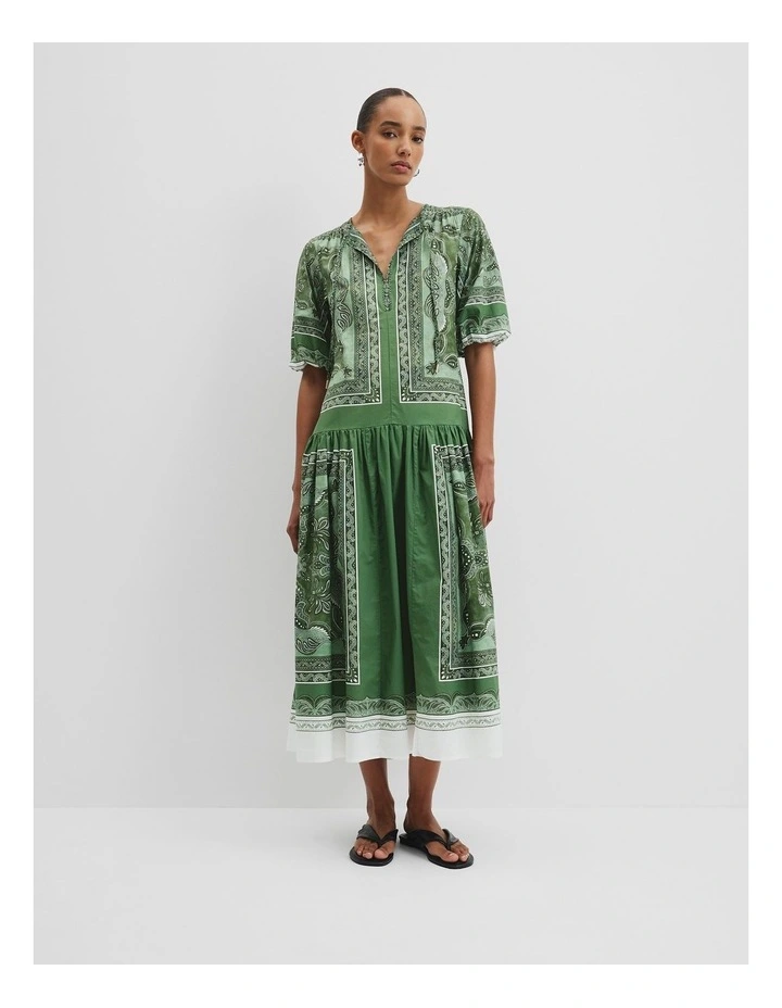 Scarf Print Maxi Dress in Fern Scarf Print image 3