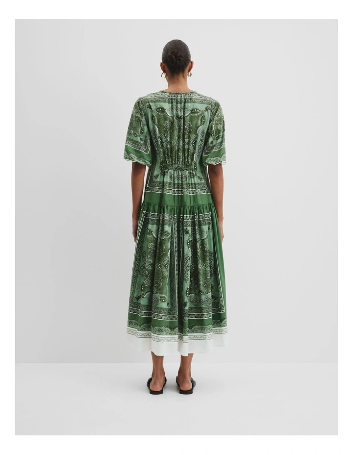 Scarf Print Maxi Dress in Fern Scarf Print image 4