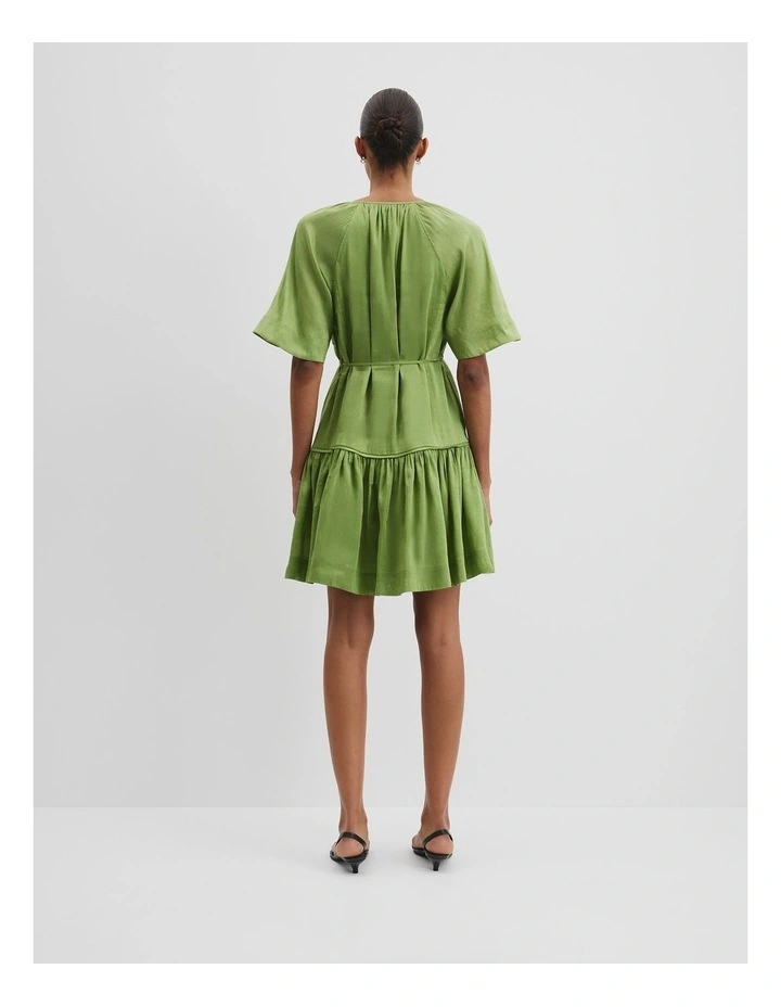 Tiered Mini Dress in Kiwi image 4