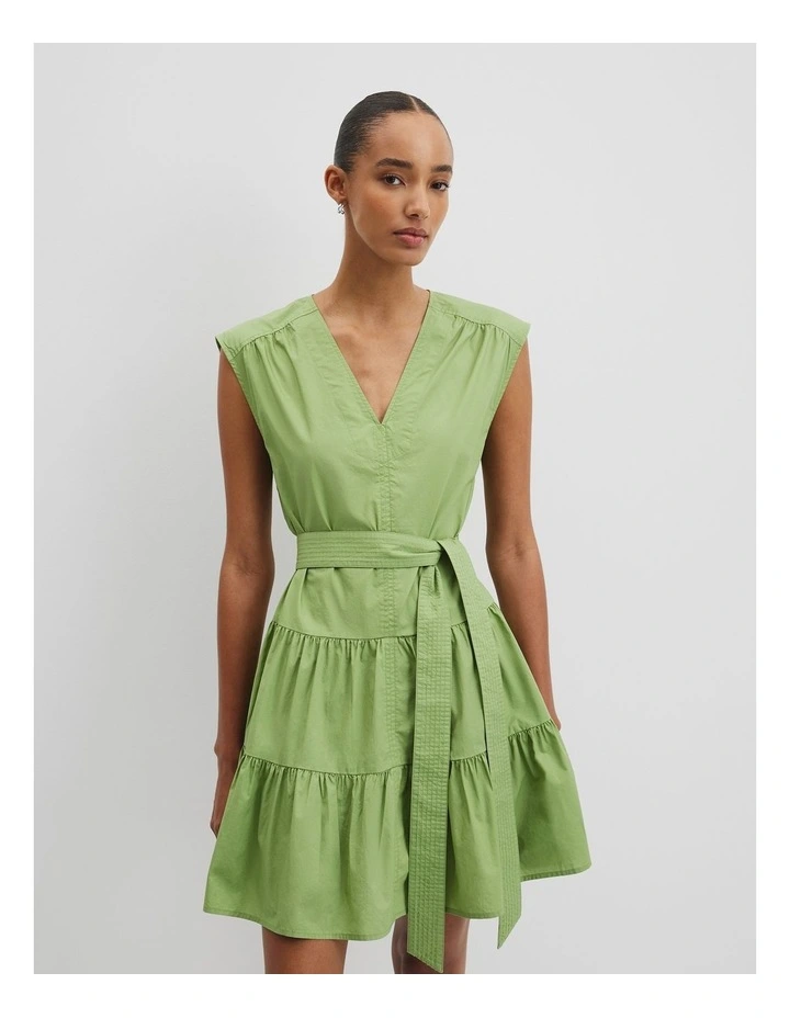 Tier Mini Dress in Kiwi image 1