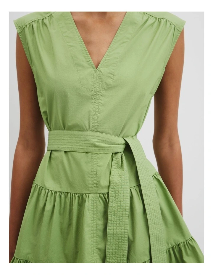 Tier Mini Dress in Kiwi image 2