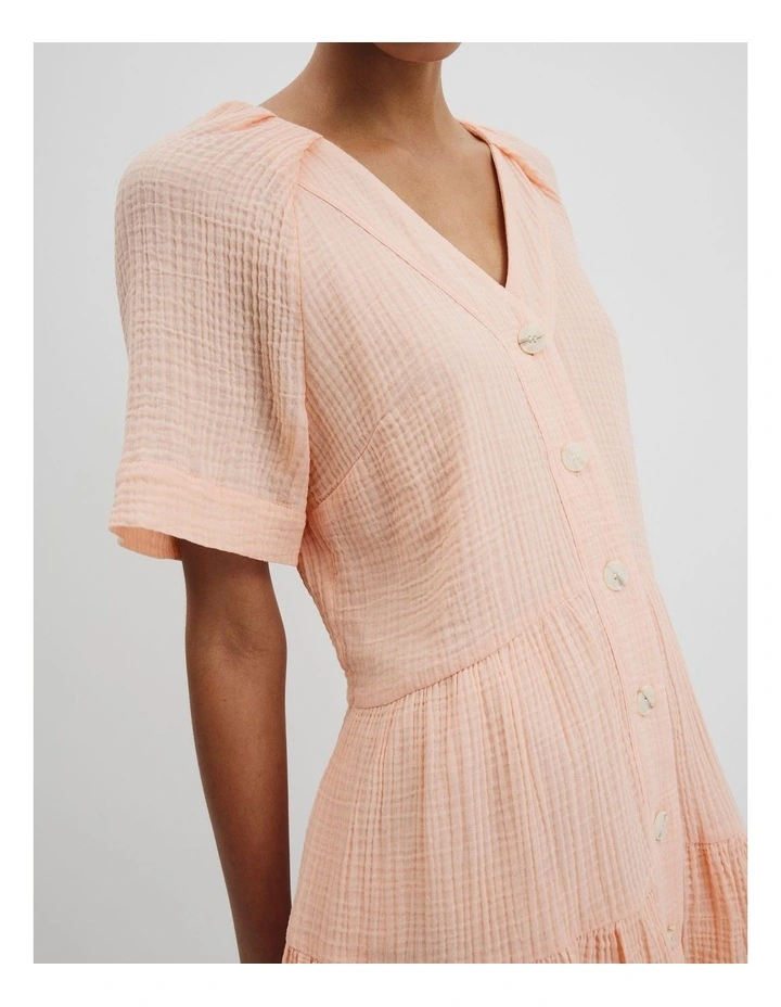 Tiered Mini Dress in Guava Tint image 2