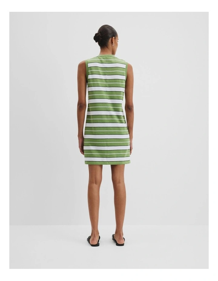 Australian Cotton Stripe Dress in Kiwi Multi Stripe image 4