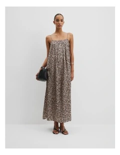 Maxi Print Dress in Mottled Animal