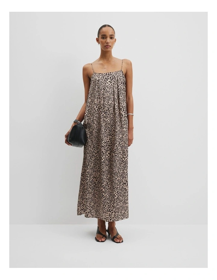 Maxi Print Dress in Mottled Animal image 1