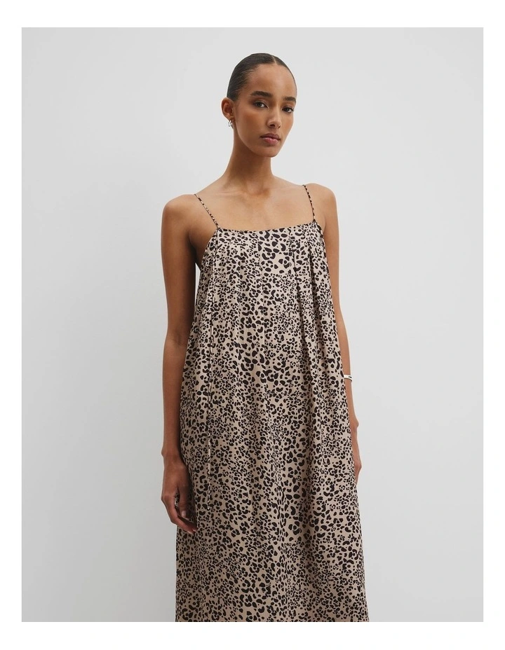 Maxi Print Dress in Mottled Animal image 3