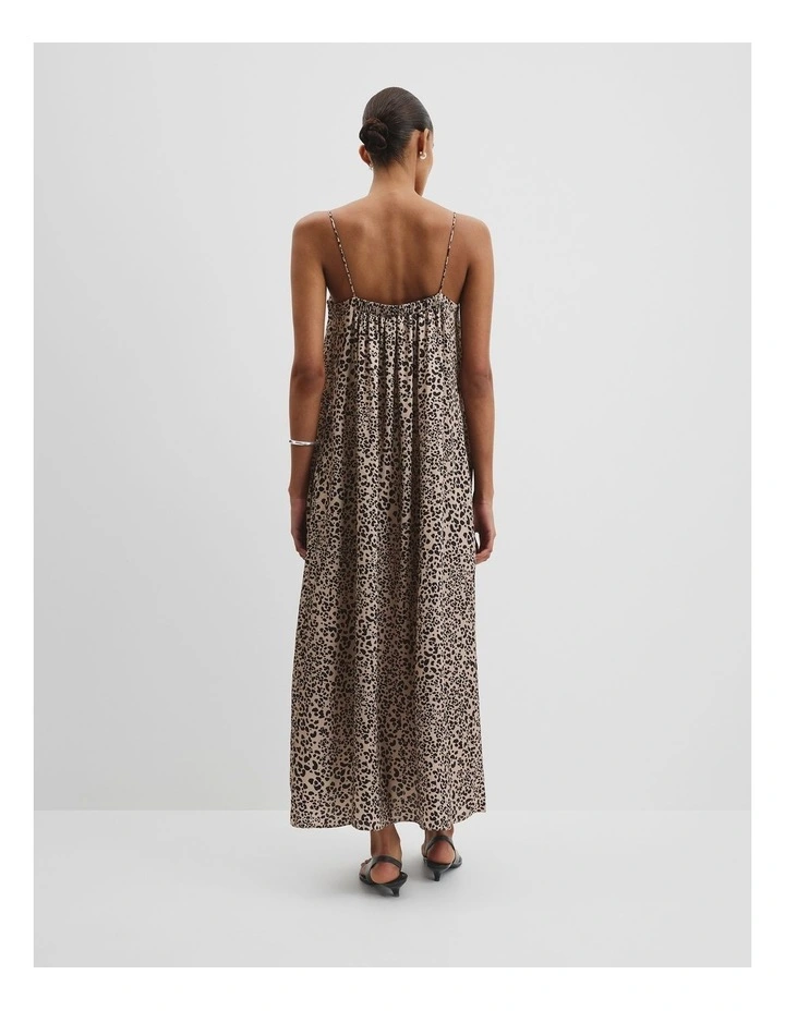 Maxi Print Dress in Mottled Animal image 4