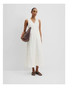 V-neck Maxi Dress in Antique White