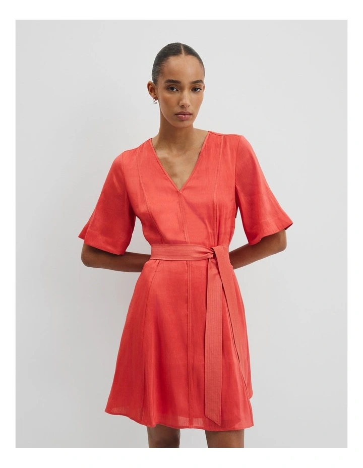 Panelled Mini Dress in Cayenne image 3