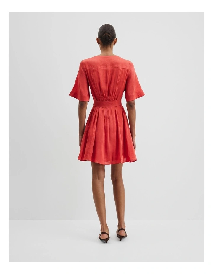 Panelled Mini Dress in Cayenne image 4