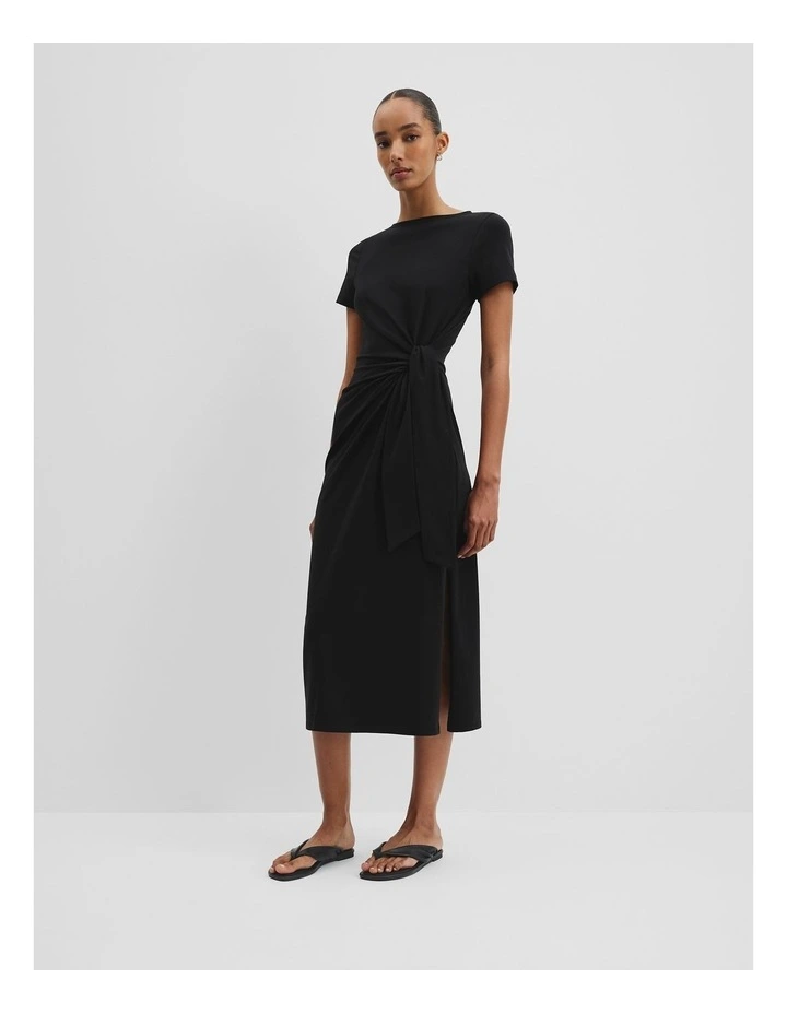 Tie Side Dress in Black image 1