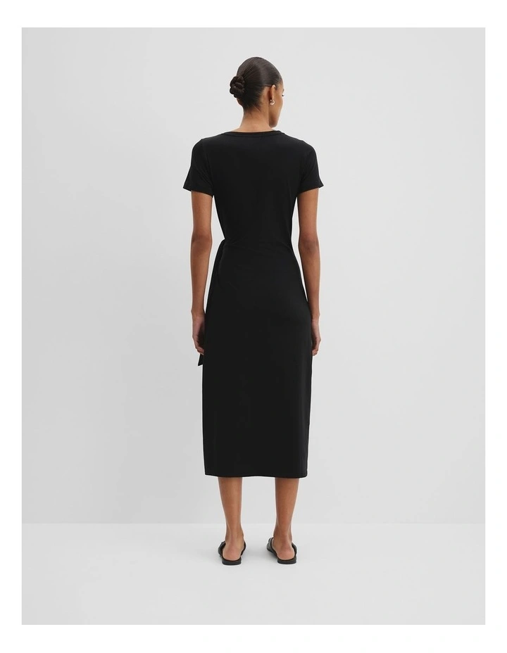 Tie Side Dress in Black image 4