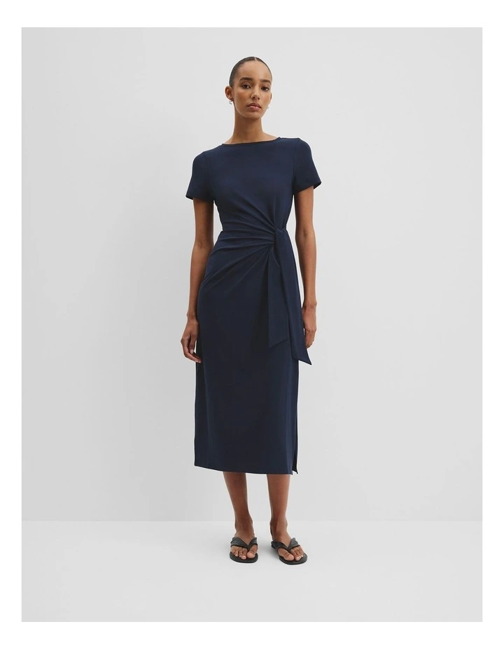 Tie Side Dress in Navy image 4