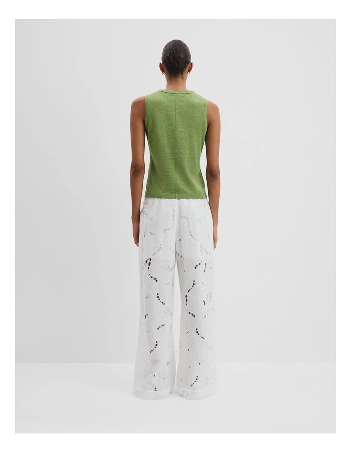 Organically Grown Cotton Linen Blend Vest in Kiwi image 4