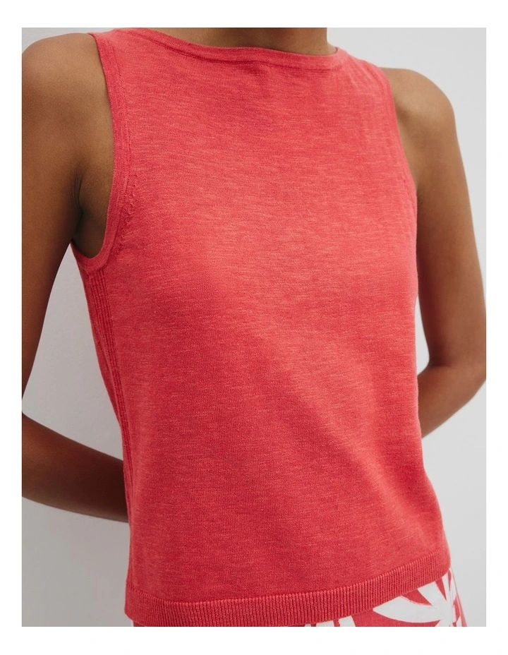 Organically Grown Cotton Linen Tank in Cayenne image 2