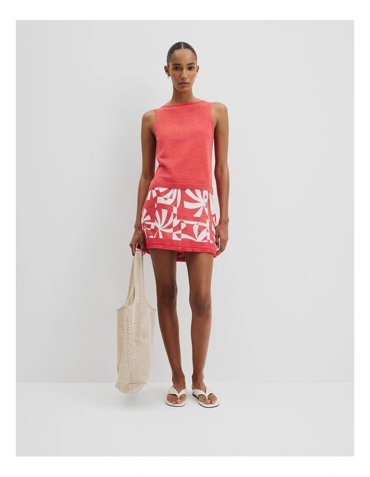 Organically Grown Cotton Linen Tank in Cayenne image 3