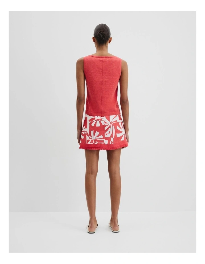 Organically Grown Cotton Linen Tank in Cayenne image 4