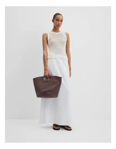 Tape Knit Tank in Antique White