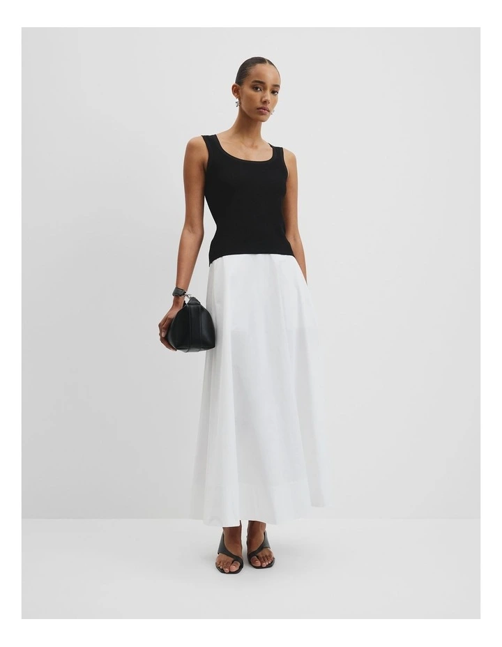 Waffle Crew Knit Tank in Black image 3