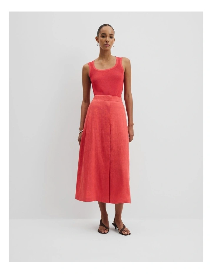 Waffle Crew Knit Tank in Cayenne image 3