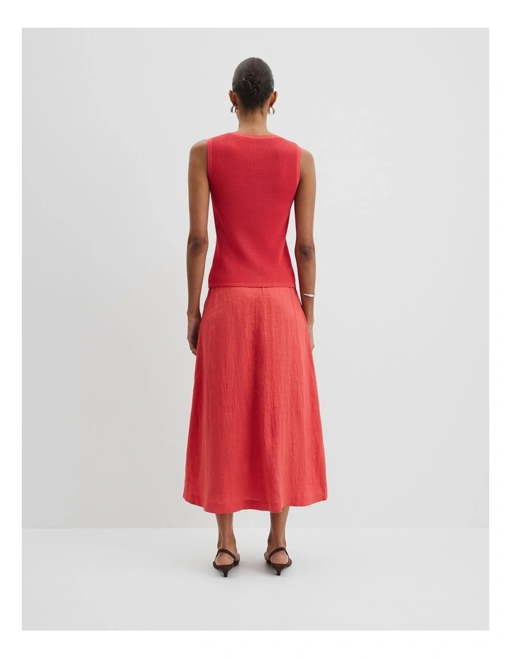 Waffle Crew Knit Tank in Cayenne image 4