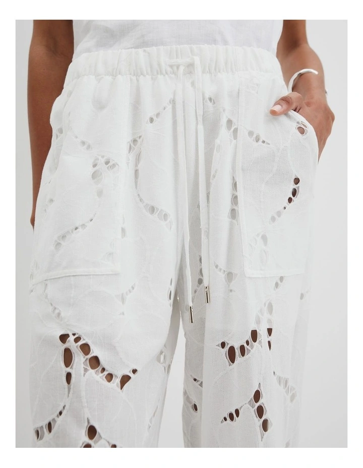 Lace Resort Pant in White image 2