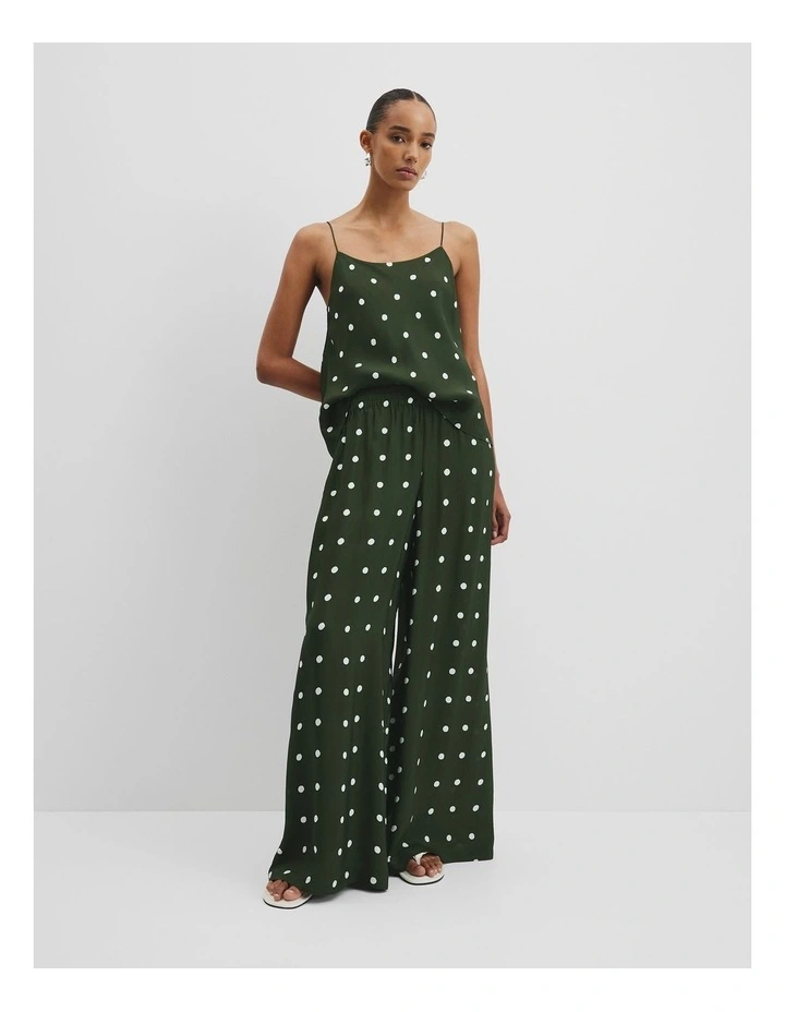 Spot Palazzo Pant in Fern Spot Green image 1