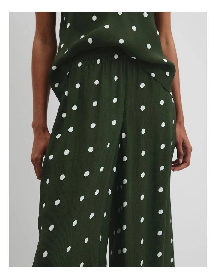 Spot Palazzo Pant in Fern Spot Green image 3