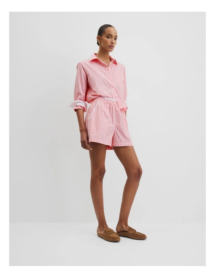 Crop Stripe Shirt in Cayenne image 2