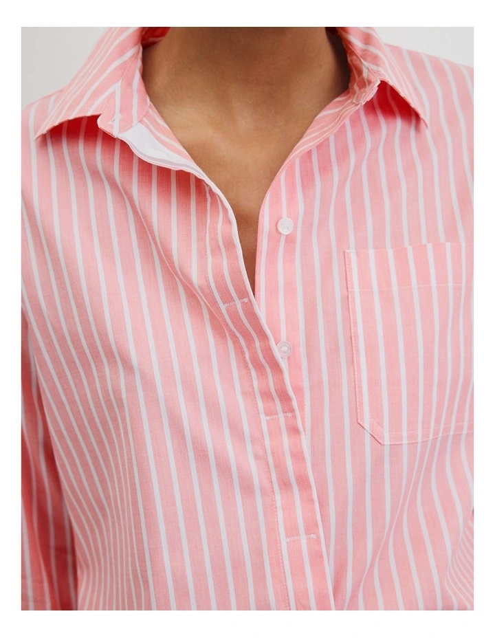 Crop Stripe Shirt in Cayenne image 3