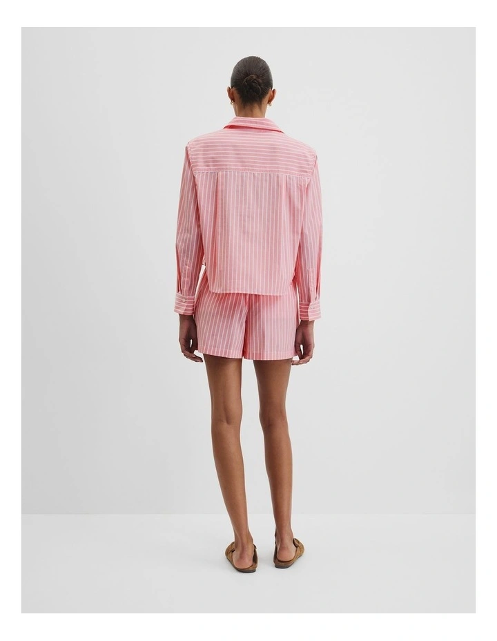 Crop Stripe Shirt in Cayenne image 4