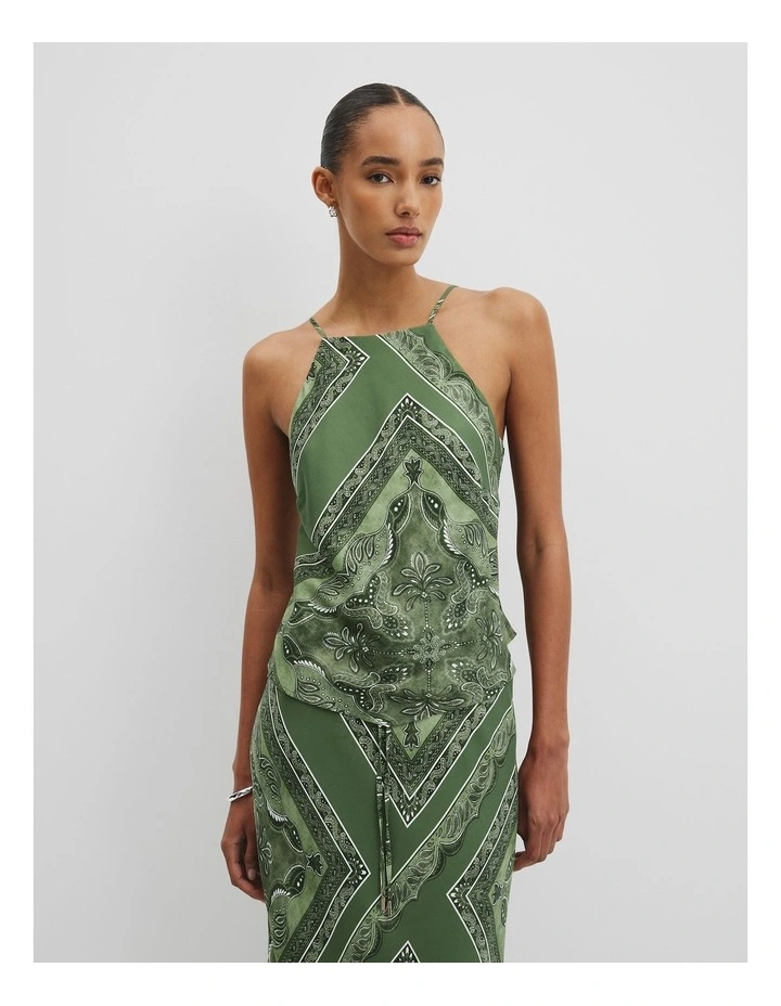 Scarf Cupro Top in Fern Scarf Print image 1