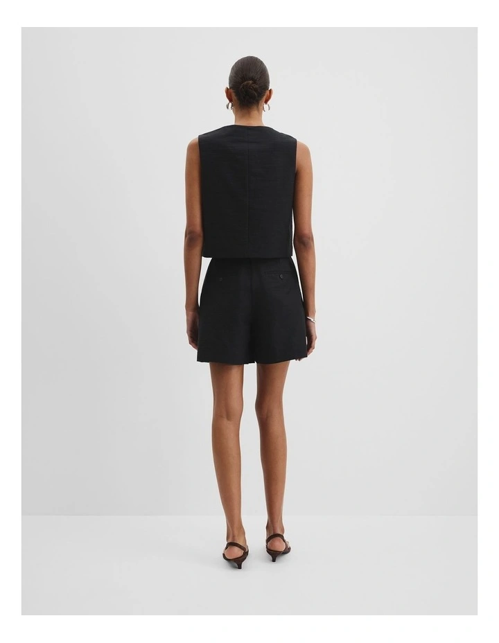 Textured Vest Top in Black image 4