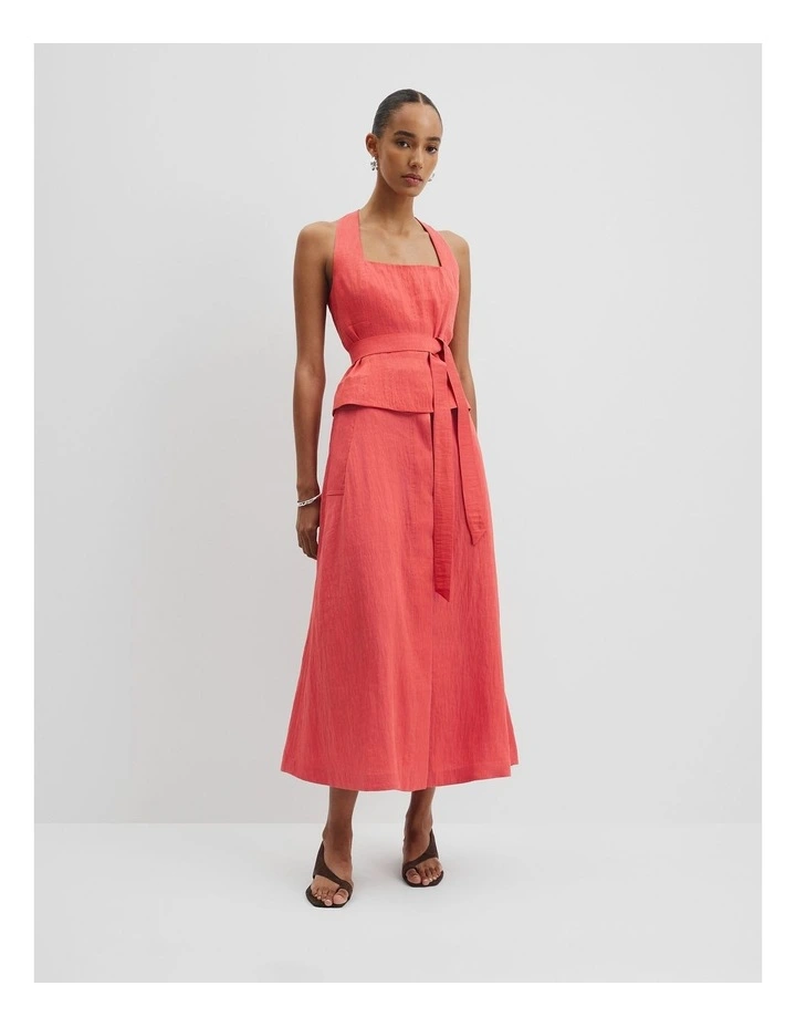 Organically Grown Linen Blend Halter Neck Top in Cayenne image 3