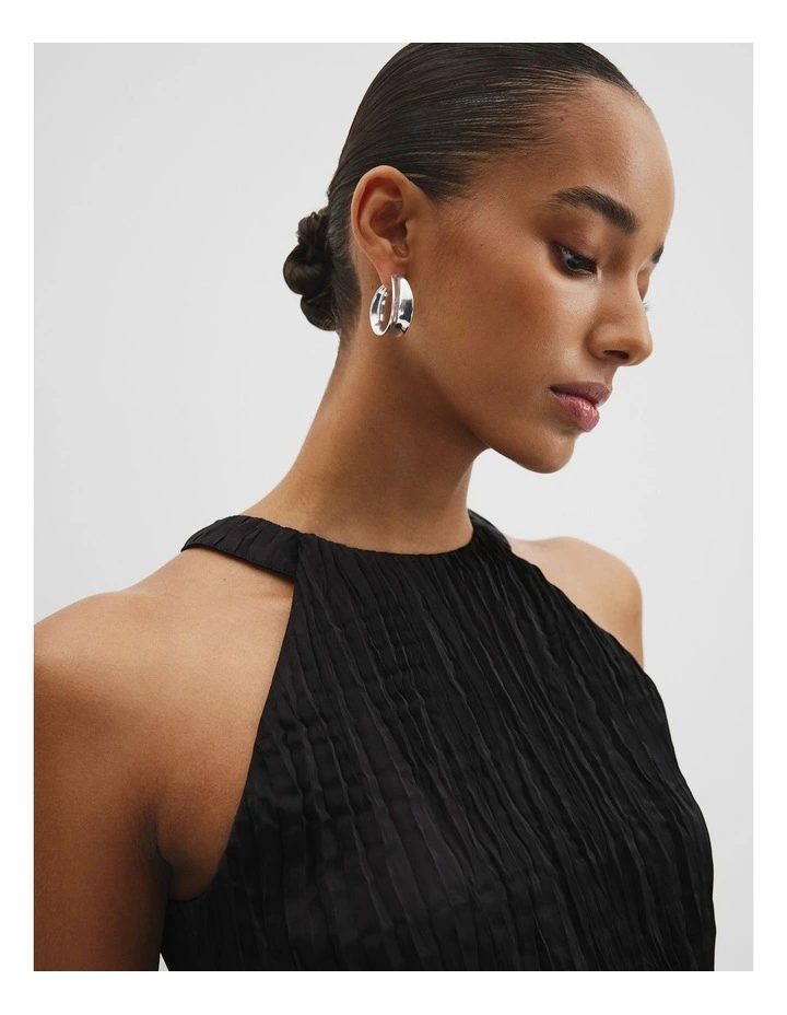 A-line Halter Top in Black image 3